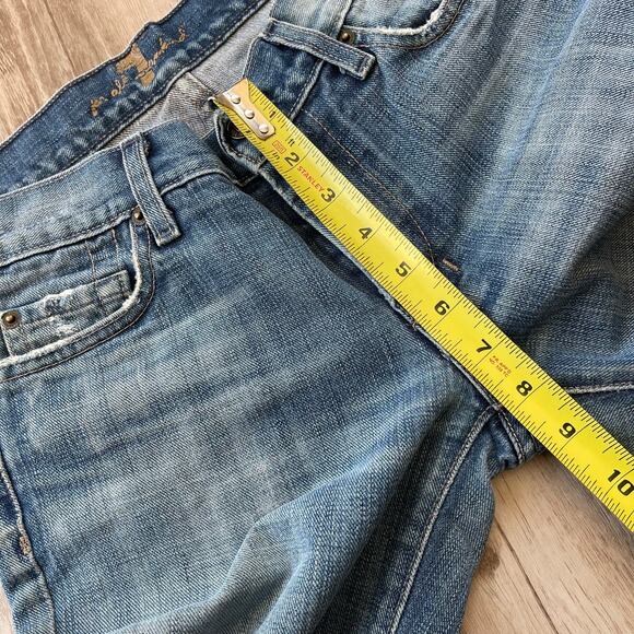 7 For All Mankind Women Waist 28" Dojo Crop Denim Jeans Distressed Inseam 25" - Picture 5 of 9